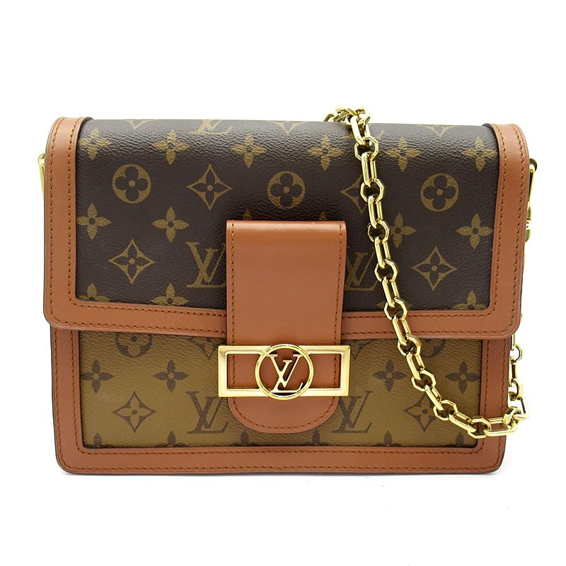 Louis Vuitton Dauphine MM Monogram Reverse Shoulder Bag Brown