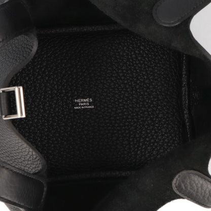 Hermes Picotin Lock PM Taurillon Clemence Handbag Black — view 7