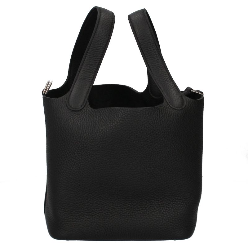Hermes Picotin Lock PM Taurillon Clemence Handbag Black — view 4