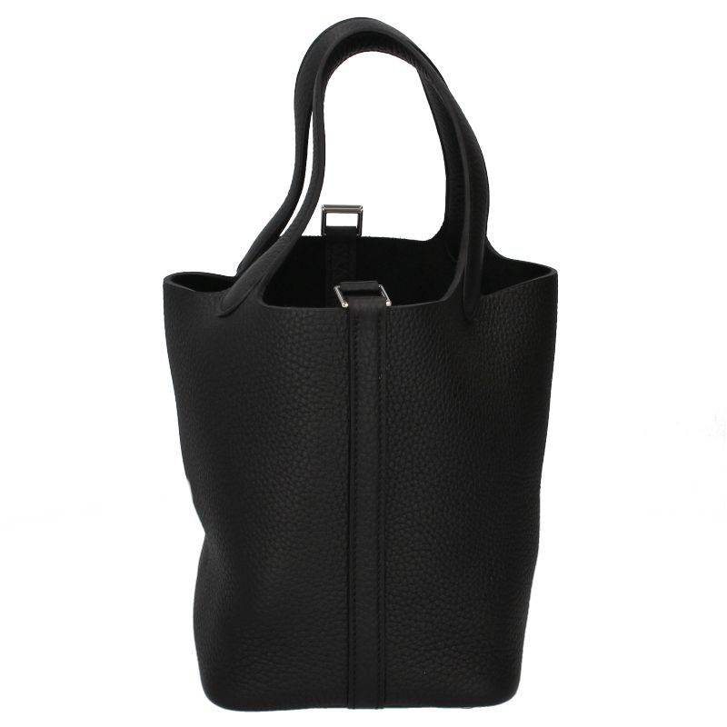 Hermes Picotin Lock PM Taurillon Clemence Handbag Black — view 5