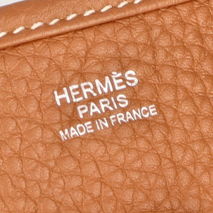 Hermes Evelyne 3 PM Taurillon Clemence Shoulder Bag Gold — view 7