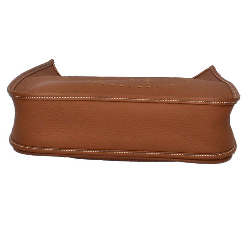 Hermes Evelyne 3 PM Taurillon Clemence Shoulder Bag Gold — view 5