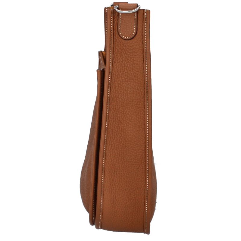 Hermes Evelyne 3 PM Taurillon Clemence Shoulder Bag Gold — view 4