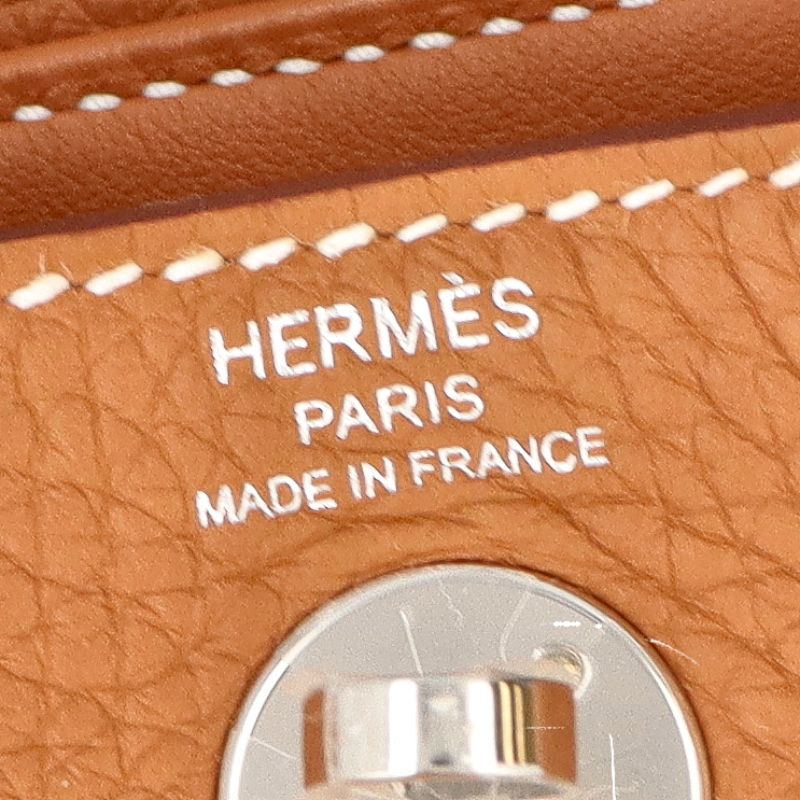 Hermes Lindy Mini Taurillon Clemence Shoulder Bag Gold — view 7