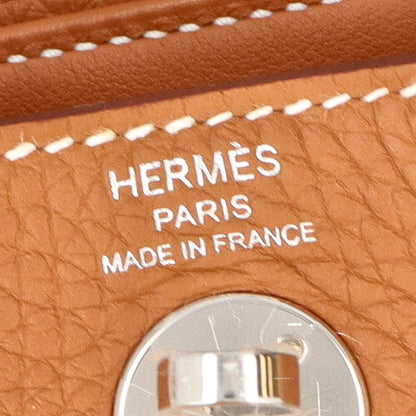 Hermes Lindy Mini Taurillon Clemence Shoulder Bag Gold — view 7