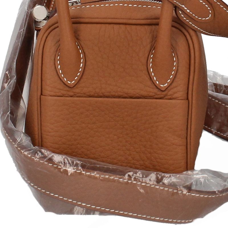 Hermes Lindy Mini Taurillon Clemence Shoulder Bag Gold — view 2