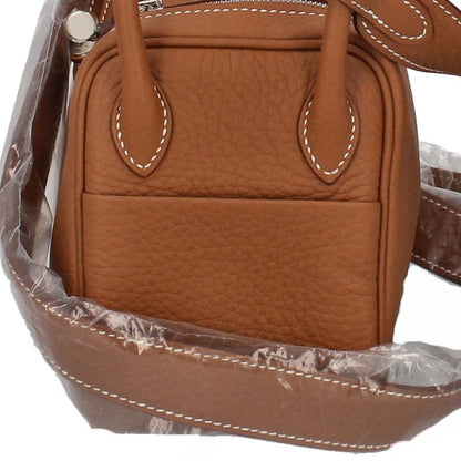 Hermes Lindy Mini Taurillon Clemence Shoulder Bag Gold — view 2