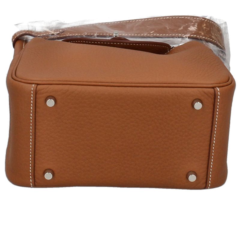 Hermes Lindy Mini Taurillon Clemence Shoulder Bag Gold — view 5
