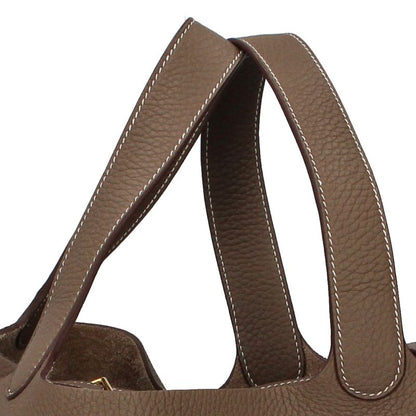 Hermes Picotin Lock MM Taurillon Clemence Handbag Etoupe — view 2