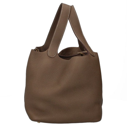 Hermes Picotin Lock MM Taurillon Clemence Handbag Etoupe — view 4