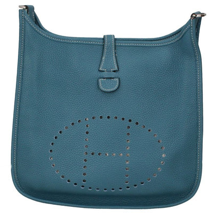 Hermes Evelyne 3 PM Taurillon Clemence Shoulder Bag Blue Jean