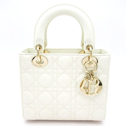 Dior Lady Dior MY Abc Small Lambskin Handbag White