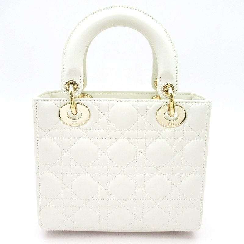 Dior Lady Dior MY Abc Small Lambskin Handbag White — view 4