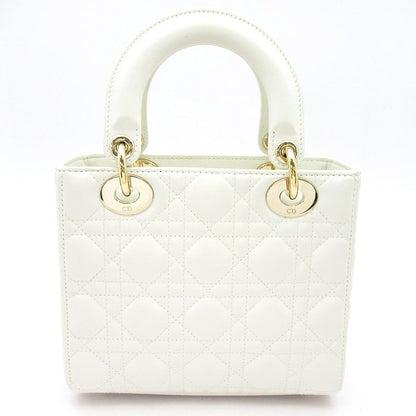 Dior Lady Dior MY Abc Small Lambskin Handbag White — view 4