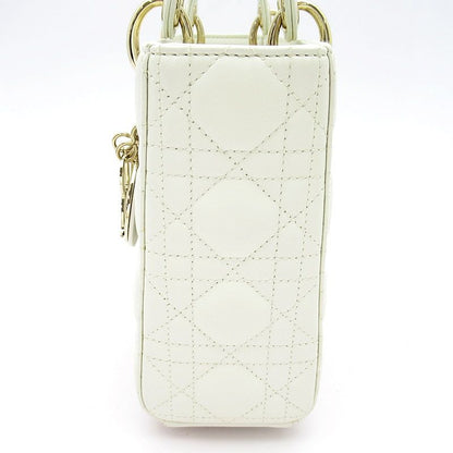 Dior Lady Dior MY Abc Small Lambskin Handbag White — view 3