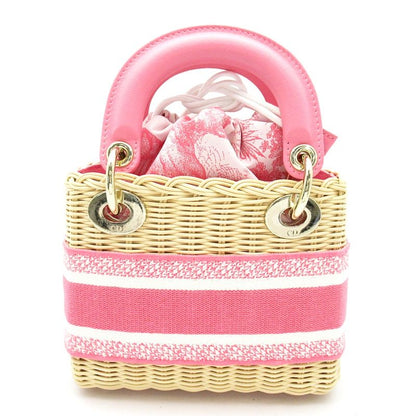 Dior Lady Dior Dioliviera Mini Wicker Toile de Juixaca Doskin Ha Handbag — view 4
