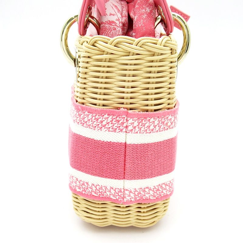 Dior Lady Dior Dioliviera Mini Wicker Toile de Juixaca Doskin Ha Handbag — view 5