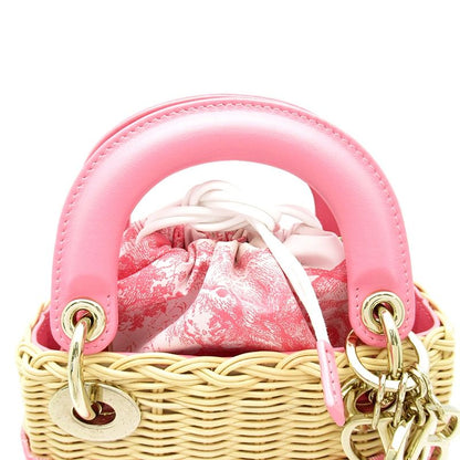 Dior Lady Dior Dioliviera Mini Wicker Toile de Juixaca Doskin Ha Handbag — view 2