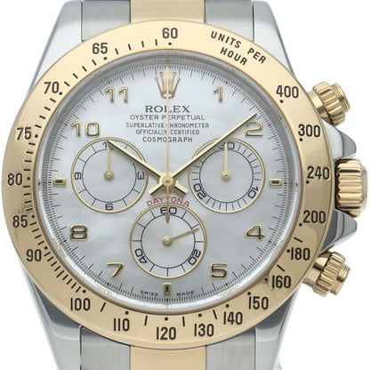 Rolex Cosmograph Daytona Watch White Shell 18k Yellow Gold SS