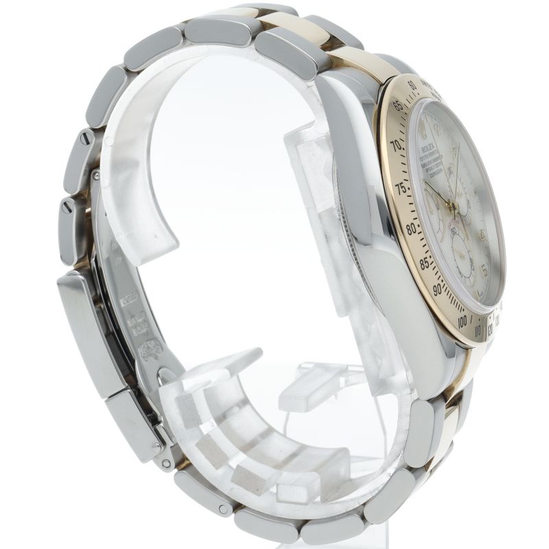 Rolex Cosmograph Daytona Watch White Shell 18k Yellow Gold SS — view 4