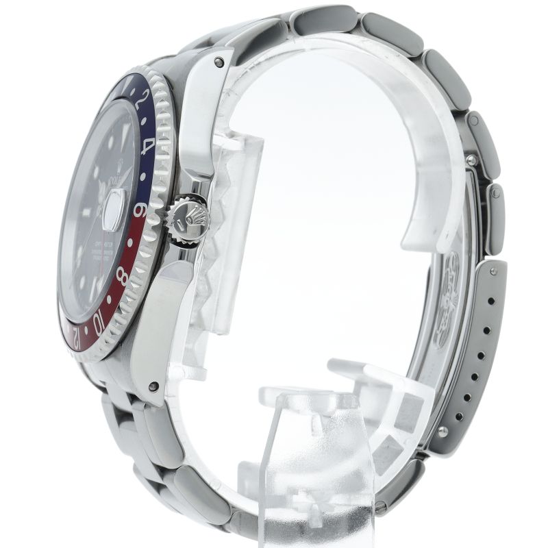 Rolex GMT Master 1 Tritium Single Buckle SS Watch Black Polished — view 3