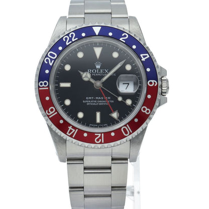Rolex GMT Master 1 Tritium Single Buckle SS Watch Black Polished — view 2