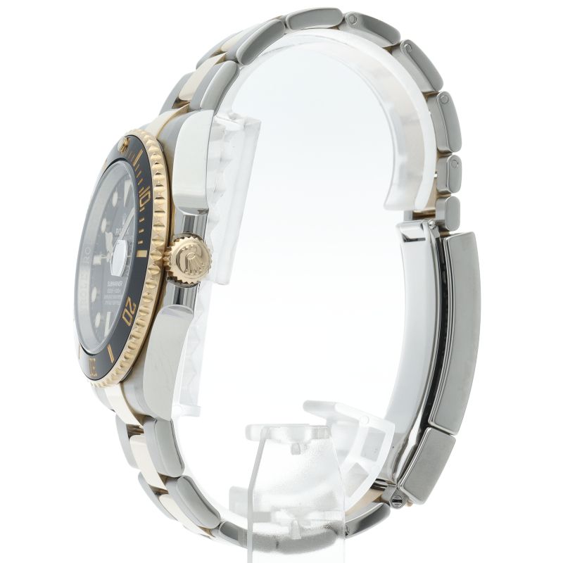 Rolex Submariner Date Watch 18k Yellow Gold SS Black Polished — view 3