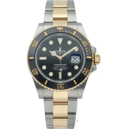 Rolex Submariner Date Watch 18k Yellow Gold SS Black Polished — view 2