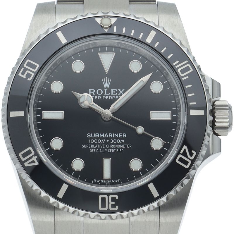 Rolex Submariner Watch Mirror Buckle Box SS Black