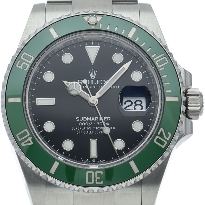 Rolex Submariner Date Watch Green Box SS Black