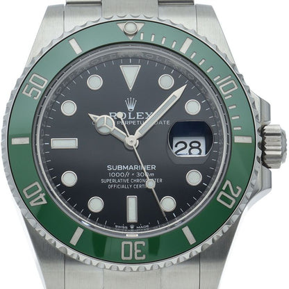 Rolex Submariner Date Watch Green Box SS Black