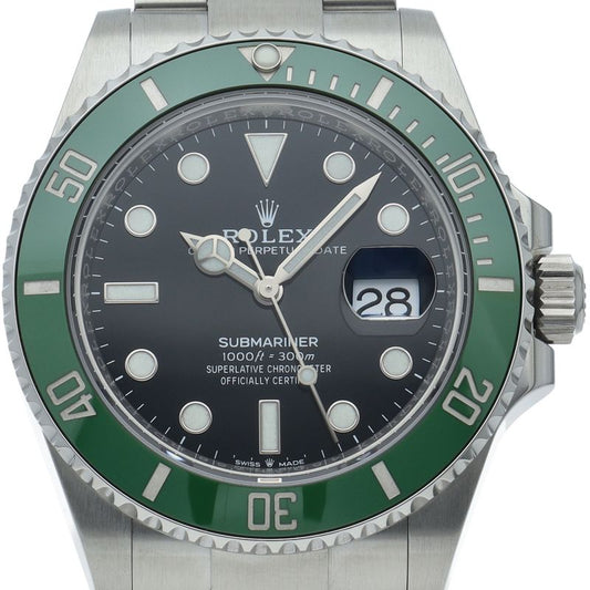 Rolex Submariner Date Watch Green Box SS Black