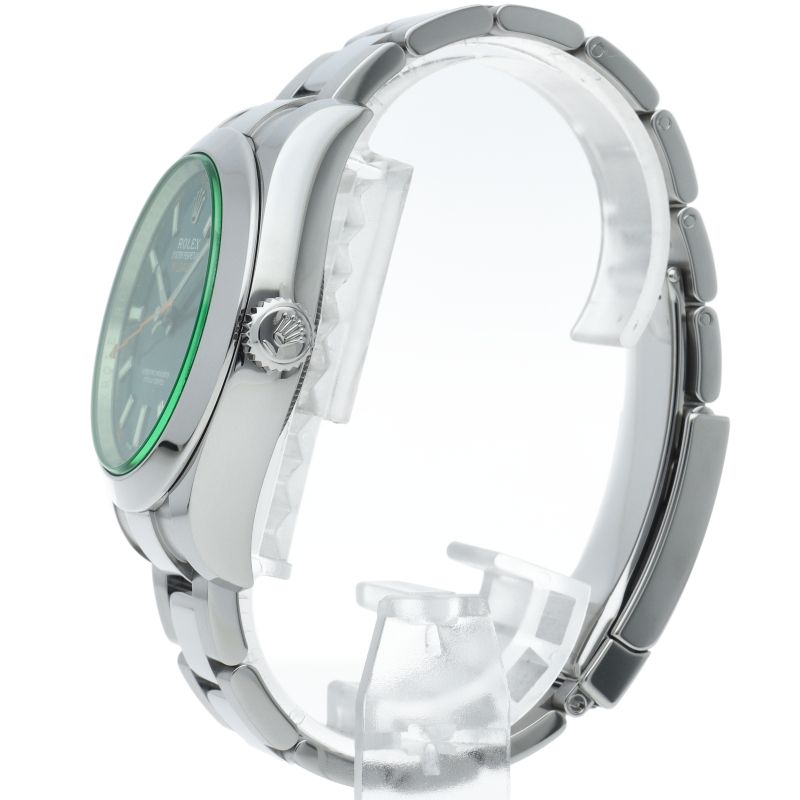 Rolex Milgauss Watch Green Saffiano Blue Box — view 3