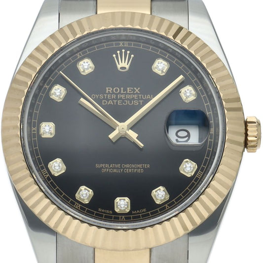 Rolex Datejust 41 Watch Oy Star Diamond Box 18k Yellow Gold SS