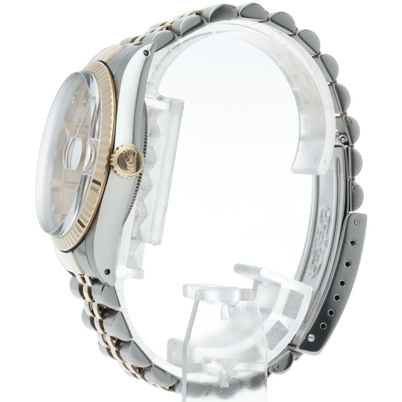 Rolex Datejust Watch Diamond Antique 18k Yellow Gold SS Champagne — view 3