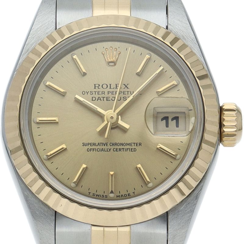 Rolex Datejust Watch 18k Yellow Gold SS Chien Color Polished 19