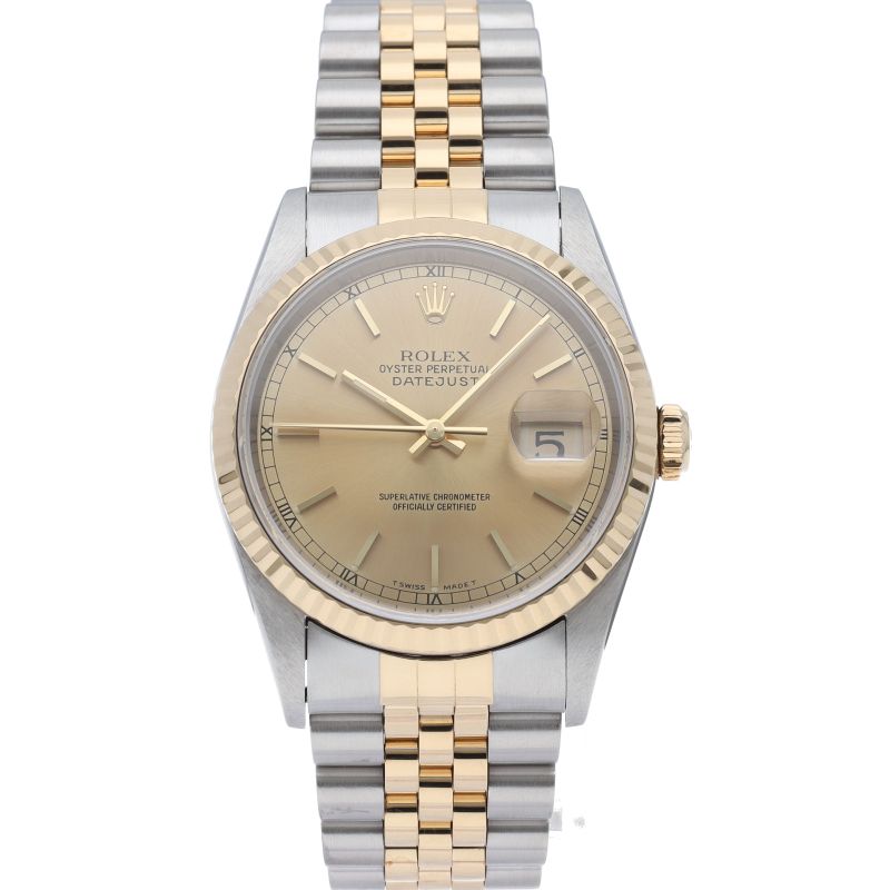 Rolex Datejust Watch 18k Yellow Gold SS Chien Color Polished — view 2