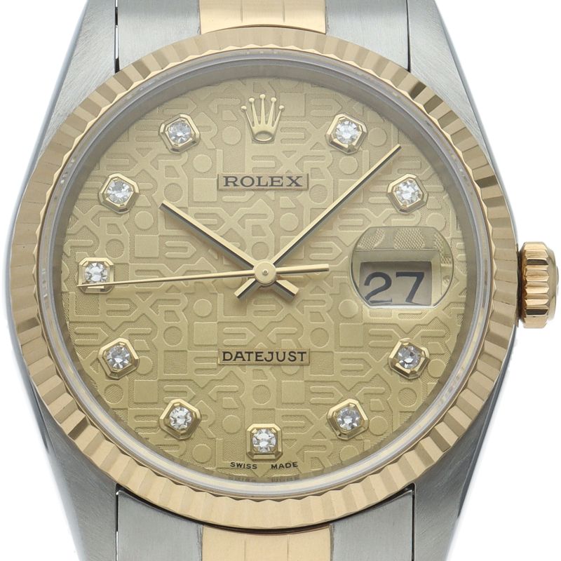 Rolex Datejust Watch Diamond Computer Dial Box International Service