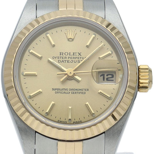Rolex Datejust Watch 18k Yellow Gold SS Champagne Color Polished 20