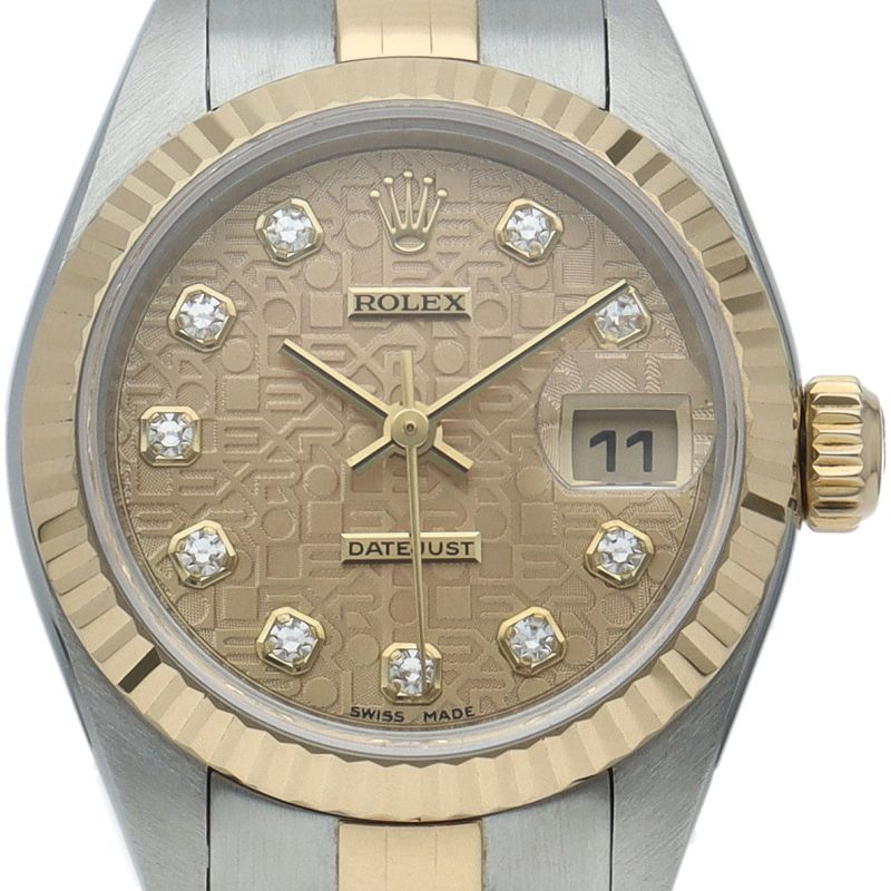 Rolex Datejust Watch Diamond Computer Dial 18k Yellow Gold SS
