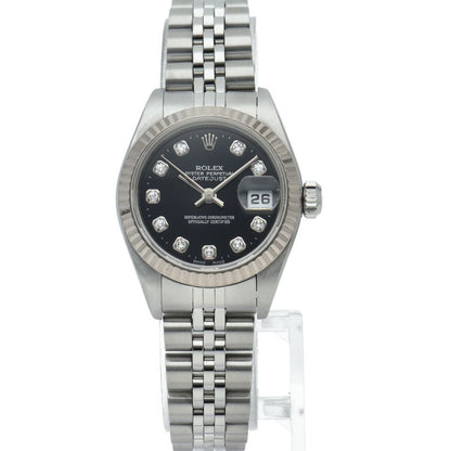 Rolex Datejust Watch Diamond 18k White Gold SS Black Polished — view 2