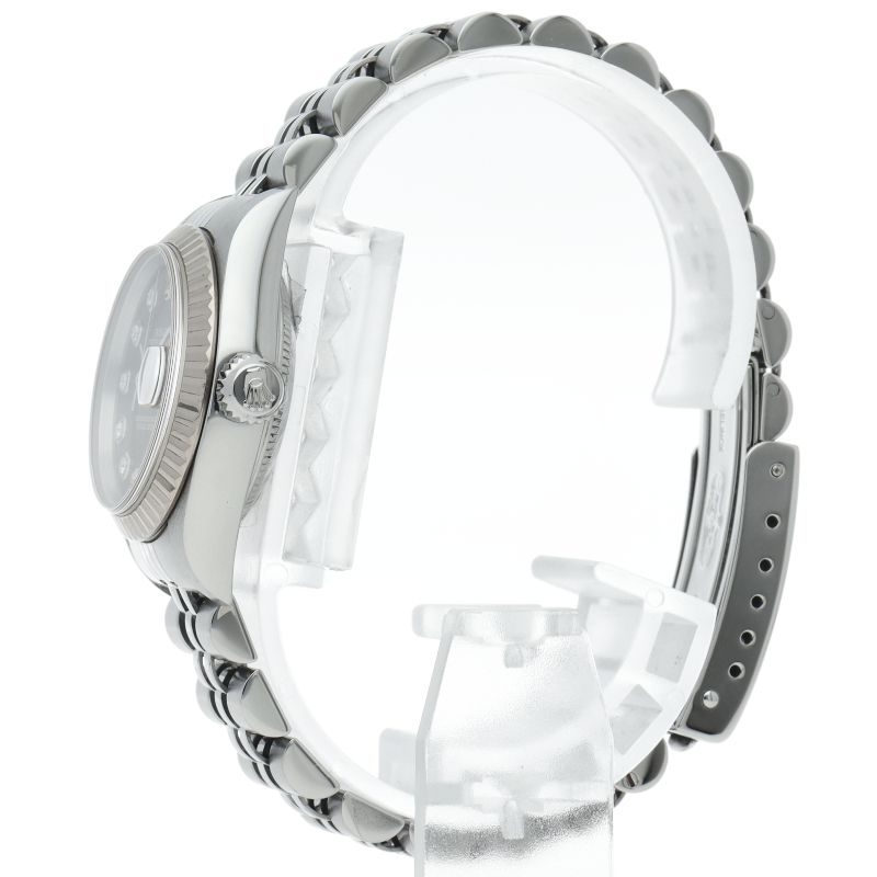 Rolex Datejust Watch Diamond 18k White Gold SS Black Polished — view 3