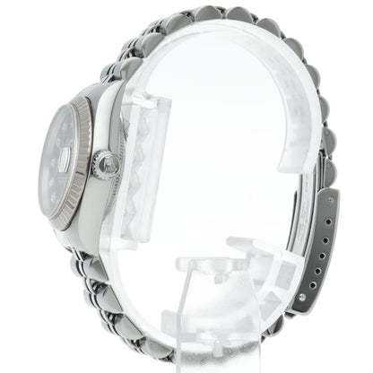 Rolex Datejust Watch Diamond 18k White Gold SS Black Polished — view 3