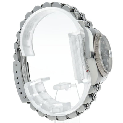 Rolex Datejust Watch Diamond 18k White Gold SS Black Polished — view 4