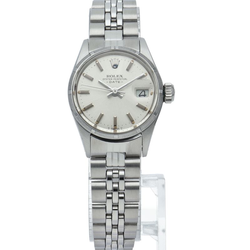 Rolex Oyster Perpetual Date Antique SS Watch Silver Polished — view 2