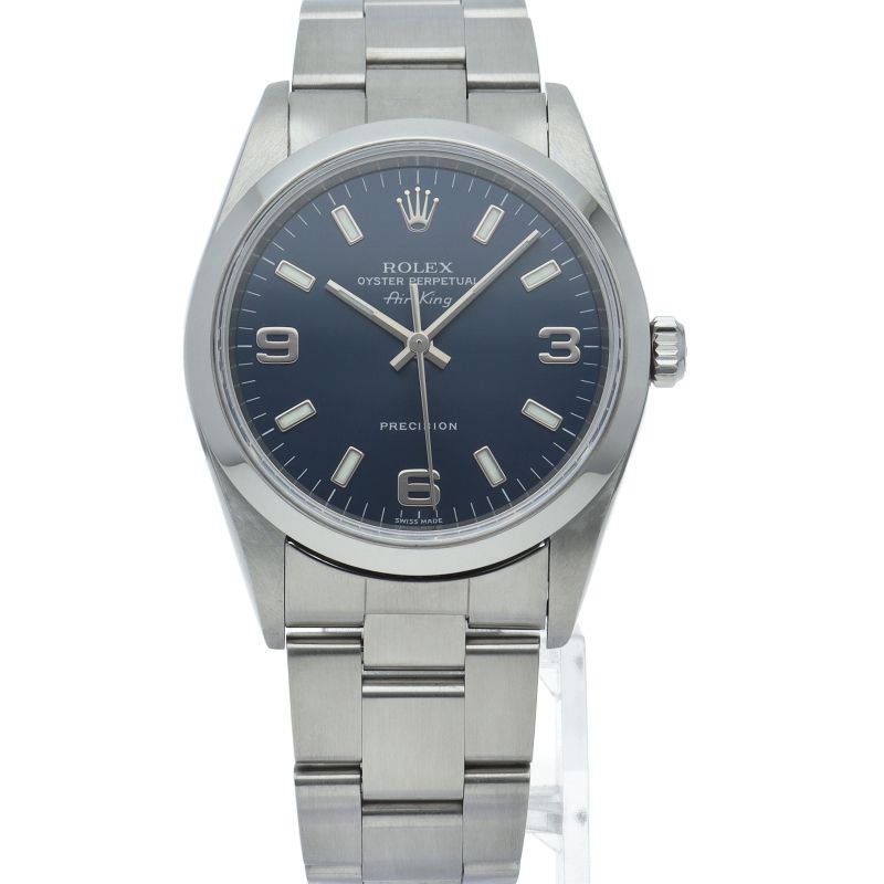 Rolex Air King SS Watch Blue Polished — view 2
