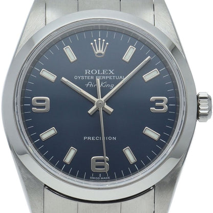 Rolex Air King SS Watch Blue Polished