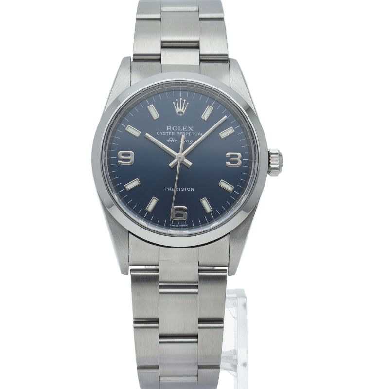 Rolex Air King SS Watch Blue Polished — view 2