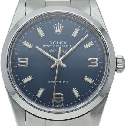 Rolex Air King SS Watch Blue Polished