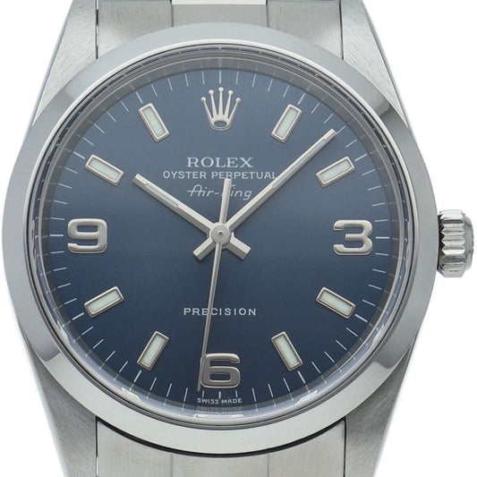 Rolex Air King SS Watch Blue Polished